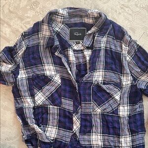 Rails Navy and White Checkered Shirt